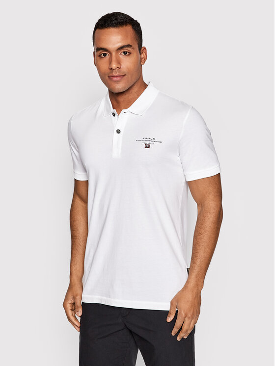 Napapijri Polo Elbas Jersey NP0A4GB4 Biały Regular Fit