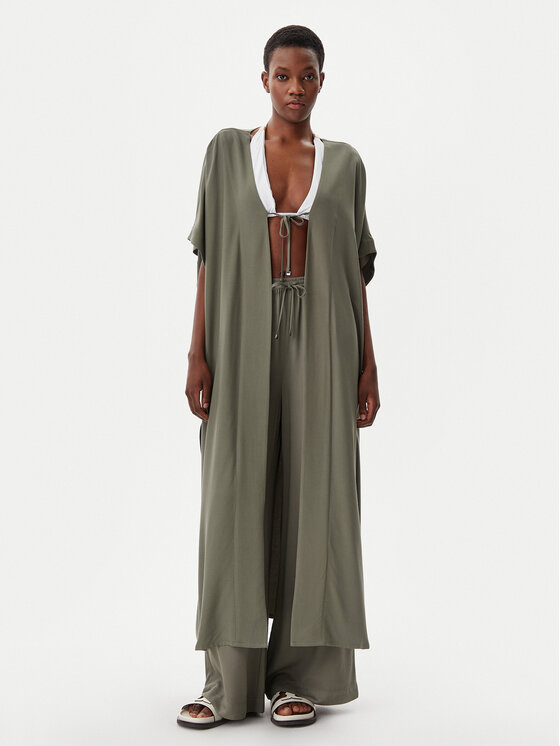 Calvin Klein Swimwear Sukienka plażowa KW0KW02822 Zielony Relaxed Fit