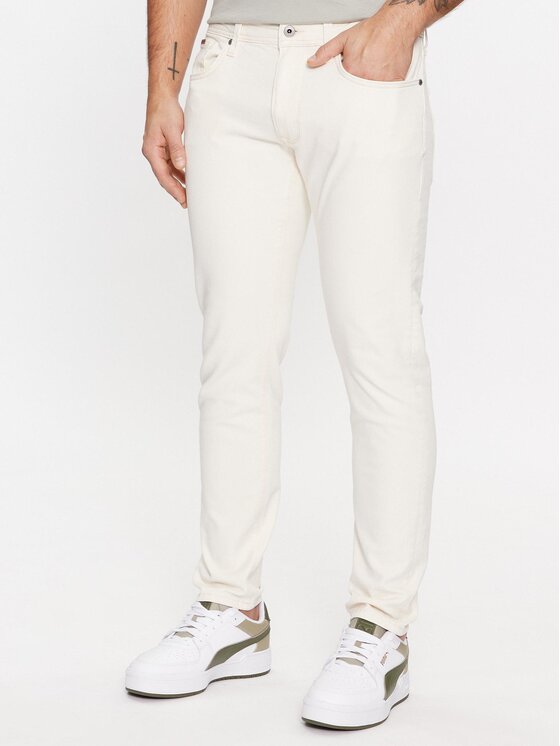 Pepe Jeans Jeansy PM207390WI5 Écru Tapered Fit