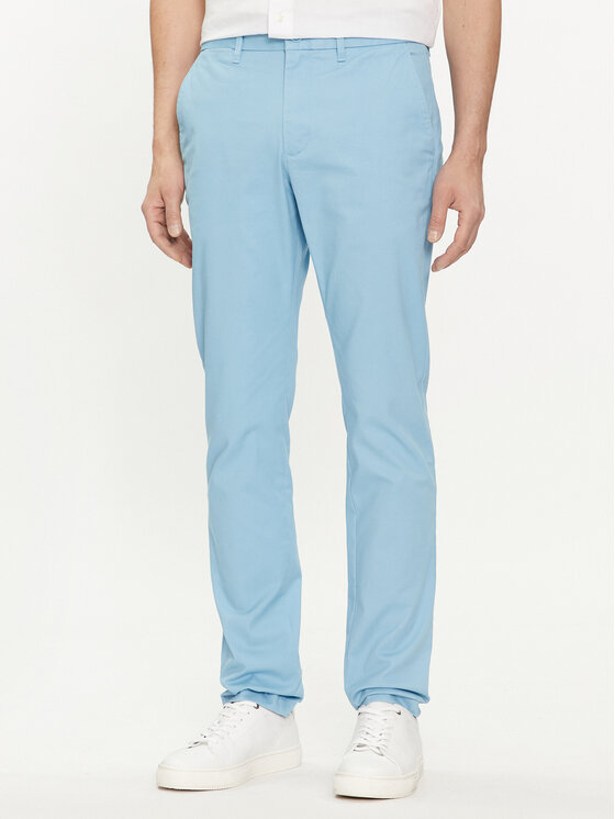 Tommy Hilfiger Chinosy Bleecker MW0MW26619 Błękitny Slim Fit