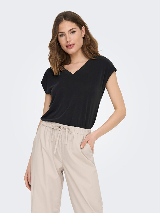 ONLY T-Shirt Free 15287041 Czarny Regular Fit