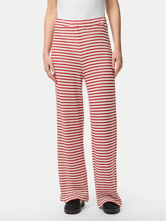 Pieces Spodnie materiałowe Manilla 17155071 Czerwony Wide Leg