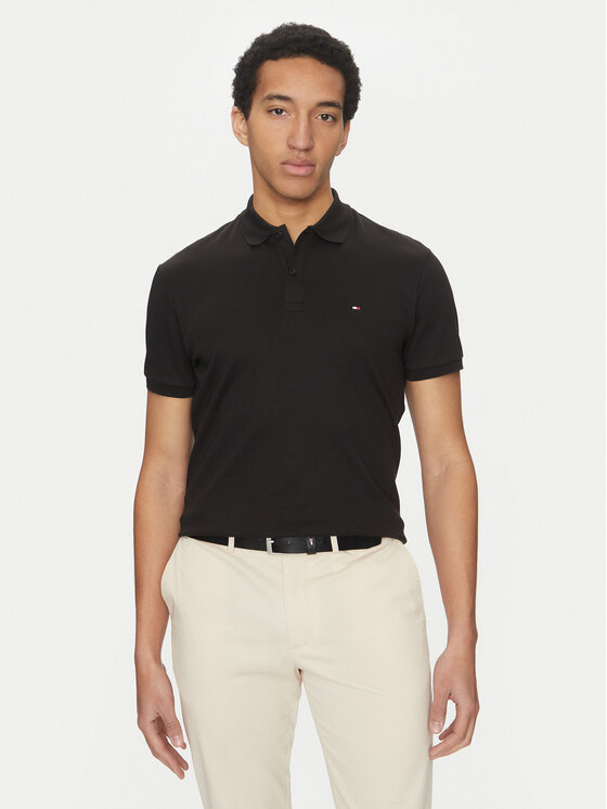 Tommy Hilfiger Polo Essential MW0MW35585 Czarny Regular Fit
