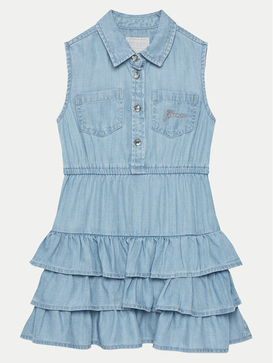 Guess Sukienka jeansowa K5RK19 D3X30 Niebieski Regular Fit