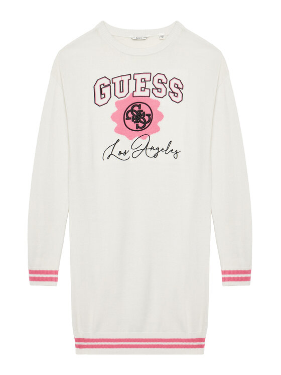 Guess Sukienka dzianinowa J5YK09 Z3OF0 Biały Regular Fit