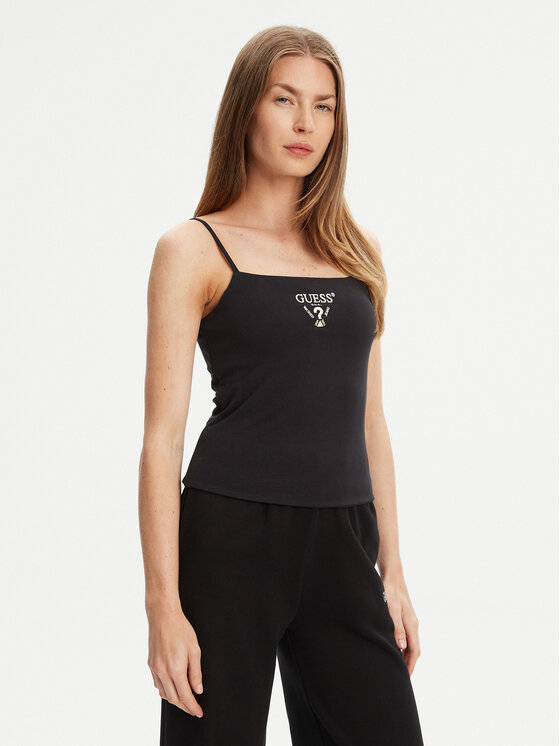 Guess Top V5RP08 KCOA2 Czarny Regular Fit