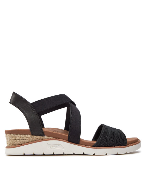 Skechers Sandały Bobs Arch Fit Beach Kiss Boho Beyond 114013/BLK Czarny