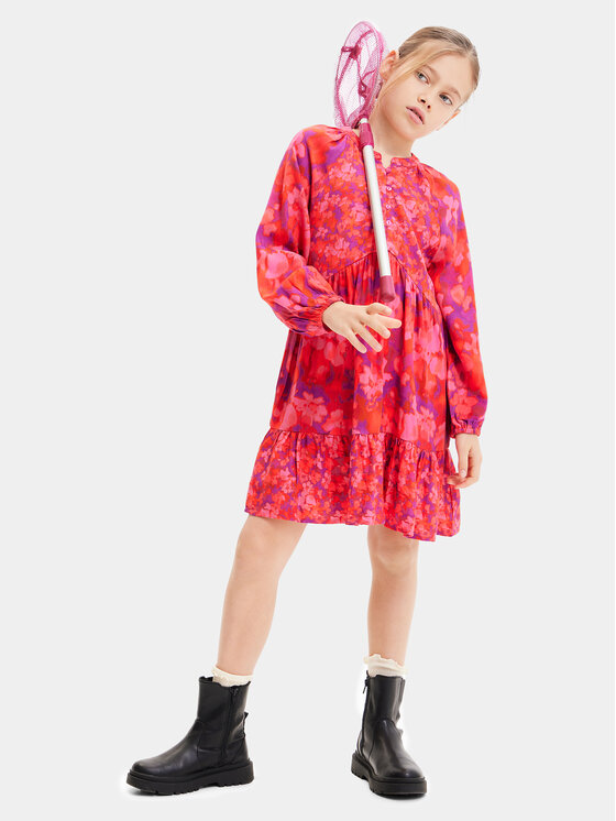 Desigual Sukienka elegancka 23WGVW03 Czerwony Regular Fit