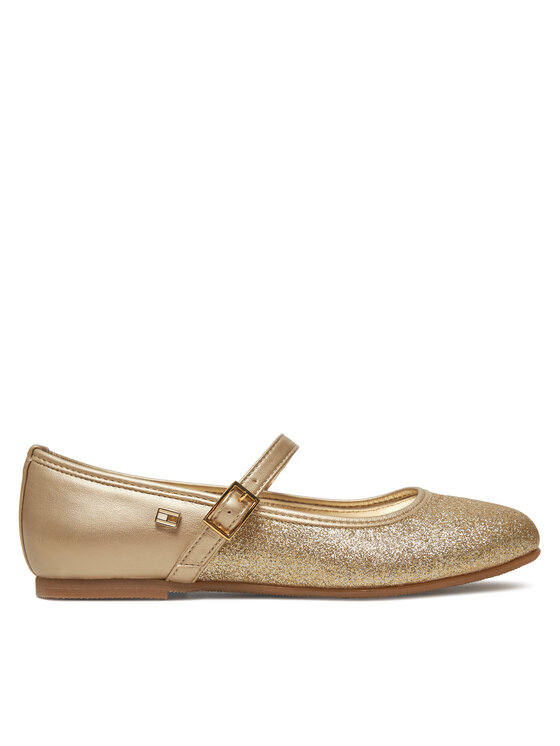 Tommy Hilfiger Baleriny Ballerina T4A3-33930-0572 S Złoty