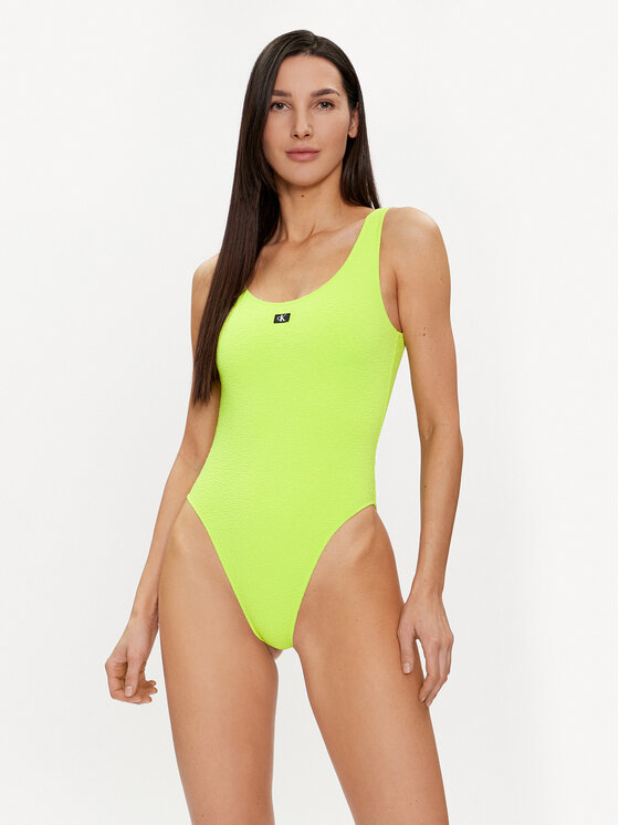 Calvin Klein Swimwear Strój kąpielowy KW0KW02401 Zielony