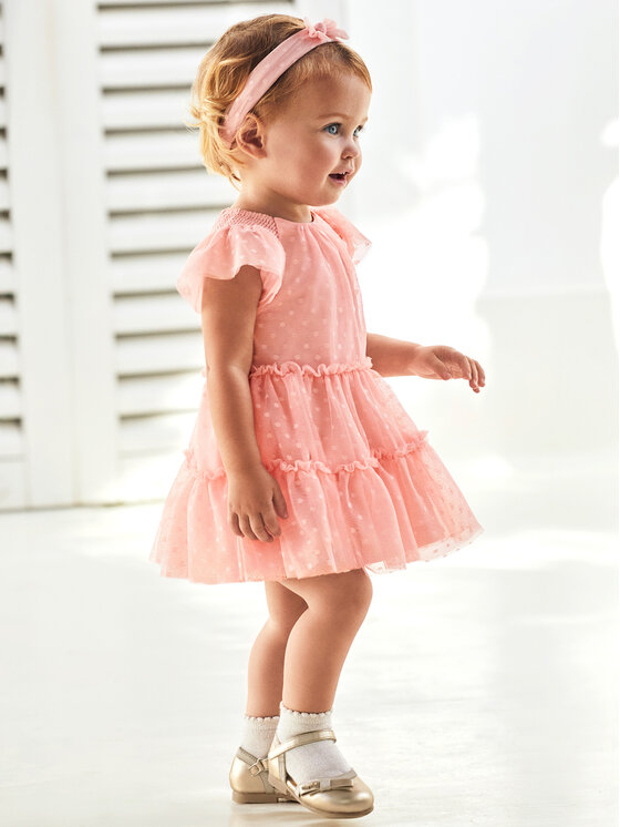 Mayoral Sukienka elegancka 1920 Różowy Regular Fit