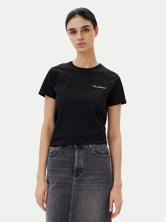 KARL LAGERFELD T-Shirt A2W17097 Czarny Regular Fit