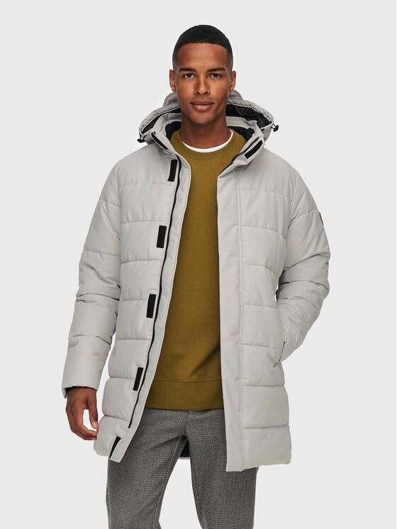 Only & Sons Kurtka zimowa Carl Long 22020156 Szary Regular Fit