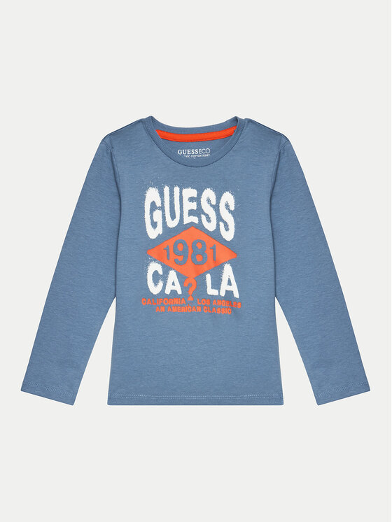 Guess Bluzka N4BI01I3Z14 Niebieski Regular Fit