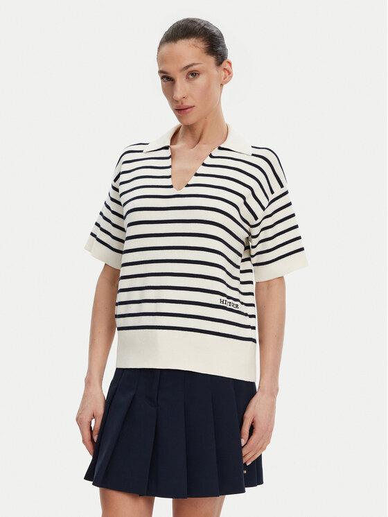 Tommy Hilfiger Sweter WW0WW45400 Beżowy Regular Fit