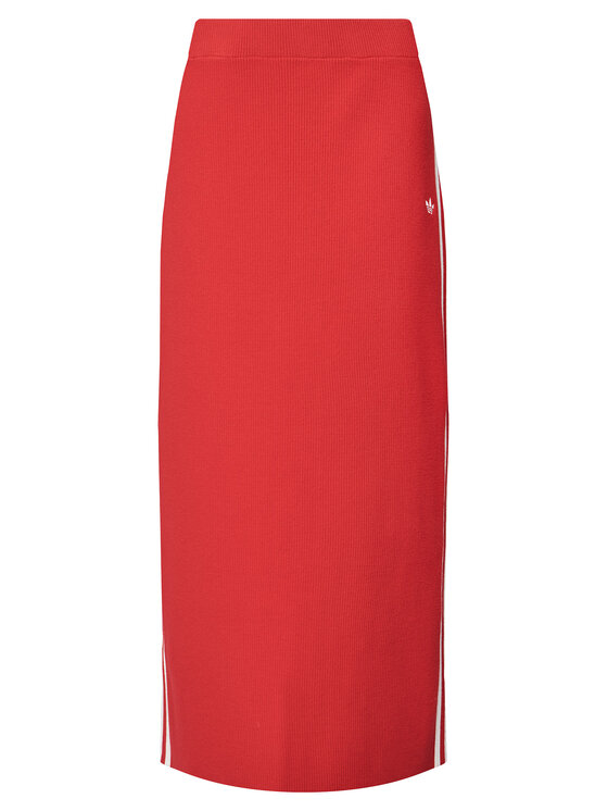 adidas Spódnica ołówkowa adicolor Knit 3-Stripes JW2660 Czerwony Regular Fit