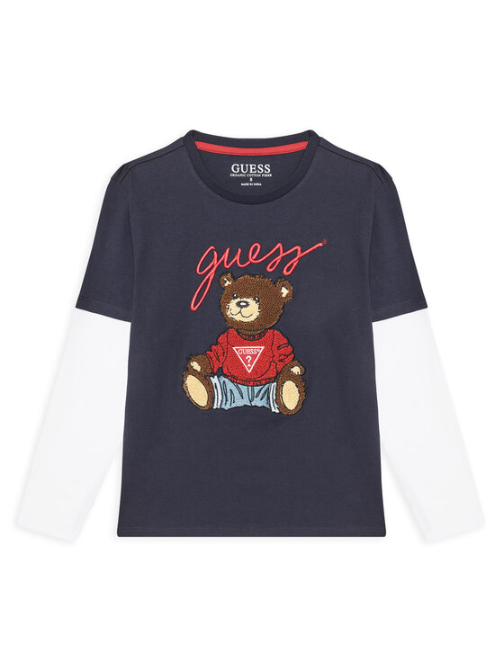 Guess Bluzka L4BI13 I3Z14 Granatowy Regular Fit