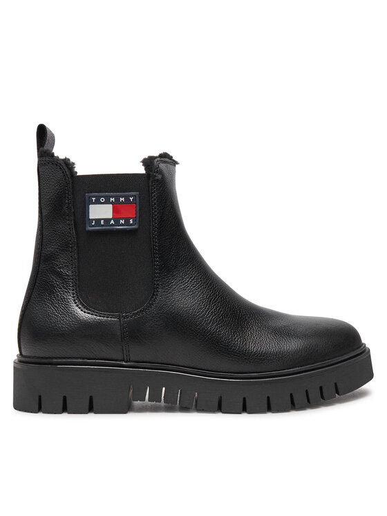Tommy Jeans Sztyblety Chelsea EN0EN02626 Czarny