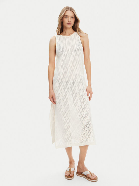 Roxy Sukienka plażowa ERJX603455 Écru Regular Fit