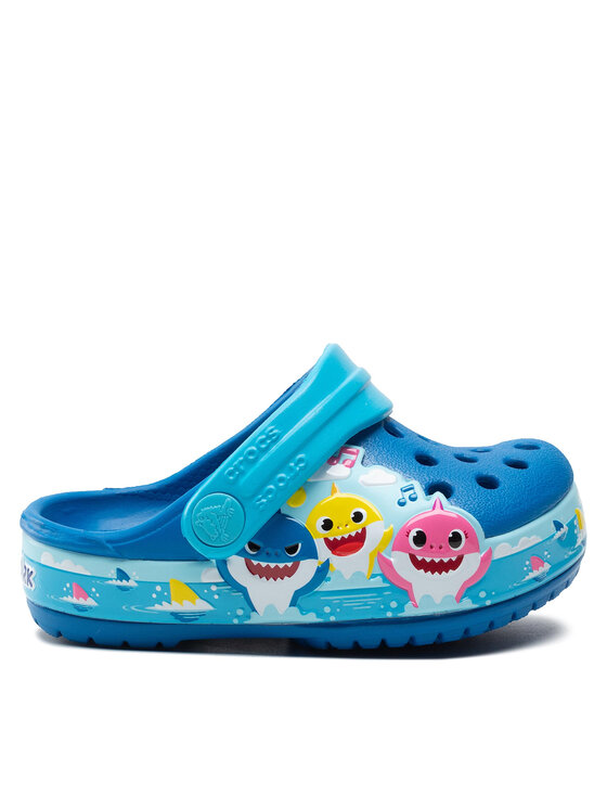 Crocs Klapki Crocsflbaby Shark Band Clog T 207066 Niebieski
