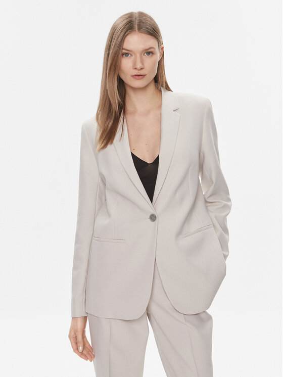 Calvin Klein Marynarka Essential K20K206477 Szary Regular Fit