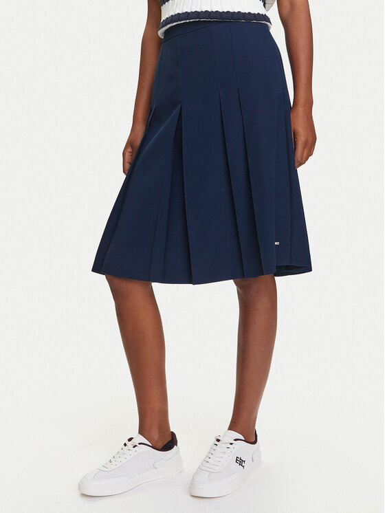 Tommy Hilfiger Spódnica plisowana WW0WW46796 Granatowy Regular Fit