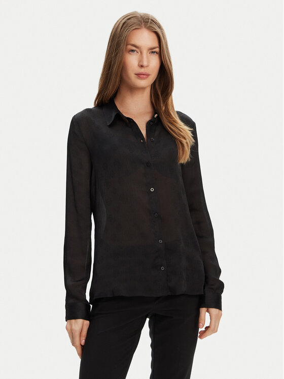Guess Koszula W5YH1A WHCR2 Czarny Regular Fit