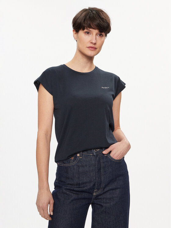 Pepe Jeans T-Shirt Lory PL505853 Granatowy Regular Fit