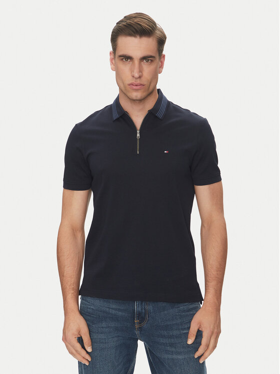 Tommy Hilfiger Polo MW0MW38473 Granatowy Regular Fit