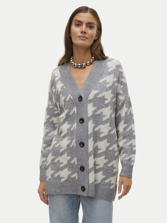Vero Moda Kardigan Mira 10311091 Szary Regular Fit