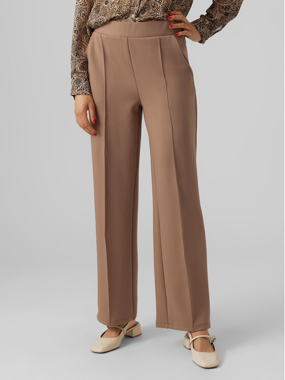 Vero Moda Spodnie materiałowe 10296830 Brązowy Relaxed Fit