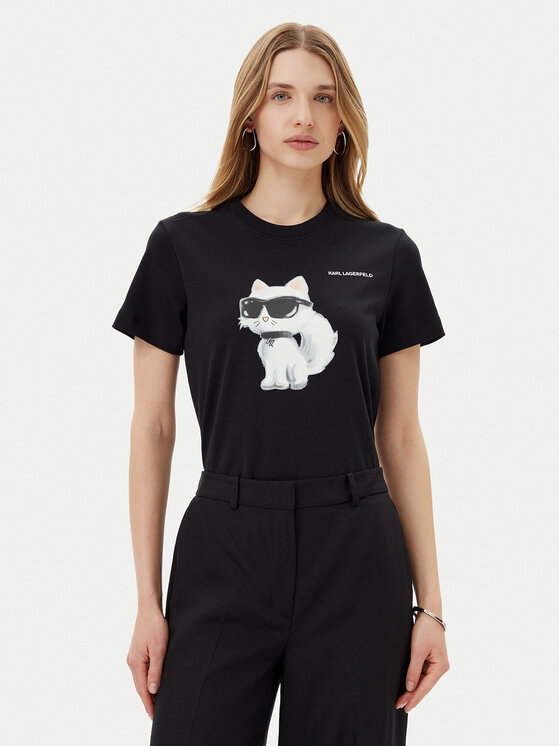 KARL LAGERFELD T-Shirt A2W17119 Czarny Regular Fit