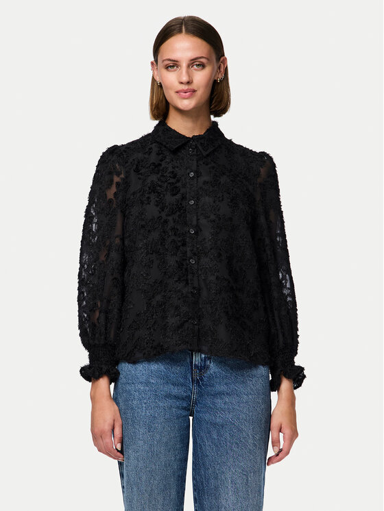 Pieces Koszula Pina 17154276 Czarny Regular Fit