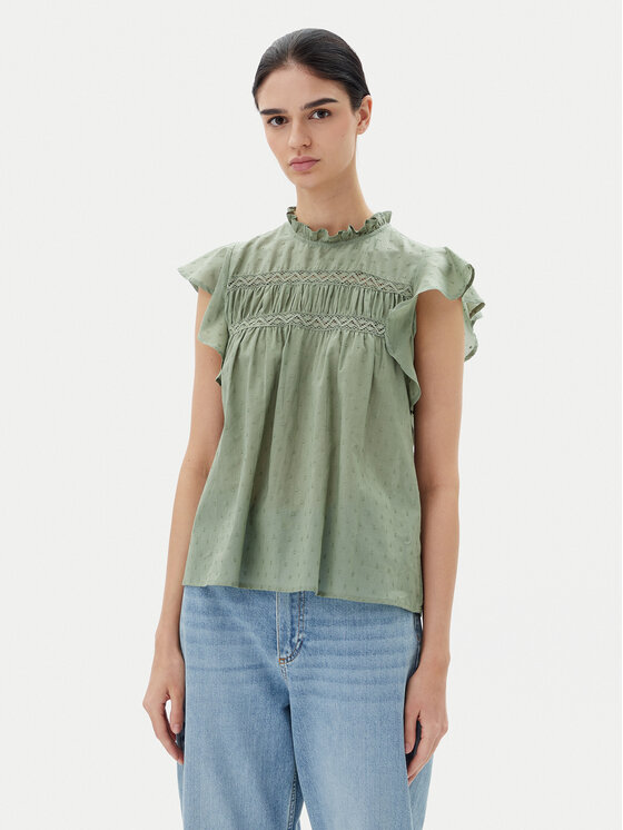 ONLY Bluzka Katti 15337637 Zielony Regular Fit