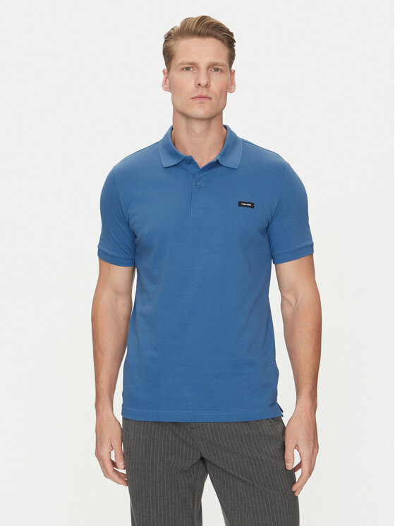 Calvin Klein Polo K10K111196 Niebieski Slim Fit