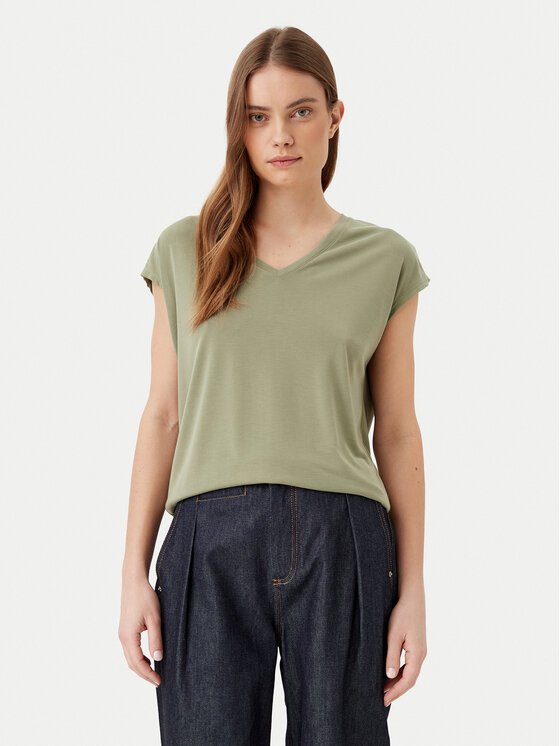 Vila T-Shirt Modala 14074847 Zielony Regular Fit