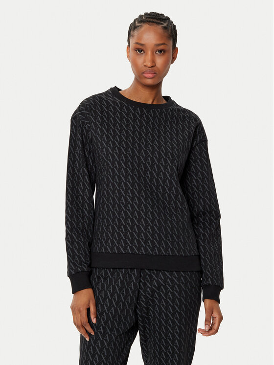 Armani Exchange Bluza 8NYMLG YJE5Z 1200 Czarny Regular Fit