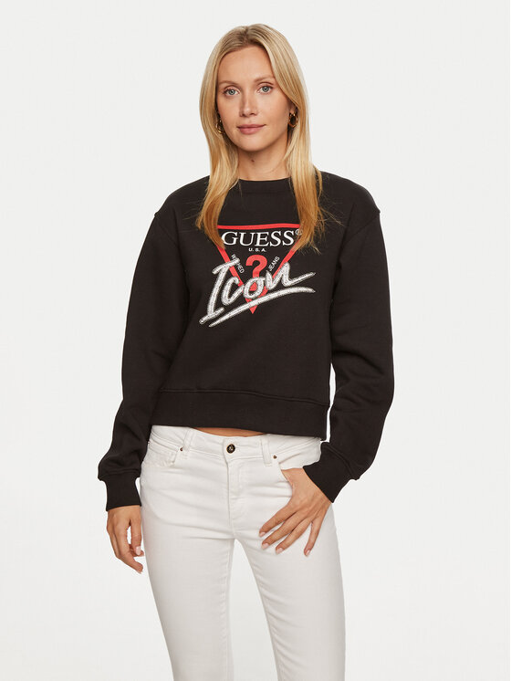 Guess Bluza W4YQ25 KB681 Czarny Regular Fit