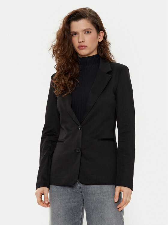 Vila Marynarka 14107241 Czarny Slim Fit