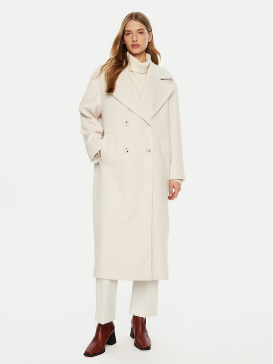Imperial Płaszcz zimowy KI54IID Écru Loose Fit