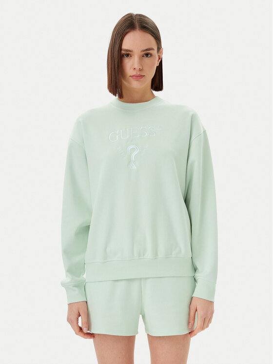 Guess Bluza V5RQ12 KC3D2 Zielony Regular Fit