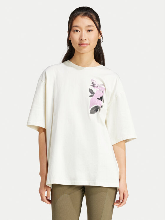 adidas T-Shirt Lens Elevated Graphic JN6574 Biały Oversize