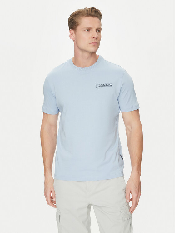 Napapijri T-Shirt S-Sovana NP0A4IE4 Błękitny Regular Fit