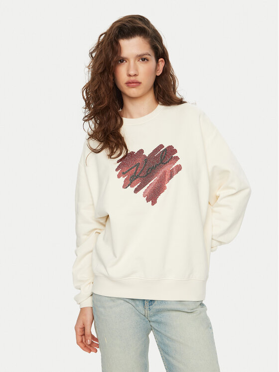KARL LAGERFELD Bluza A1W20045 Écru Regular Fit