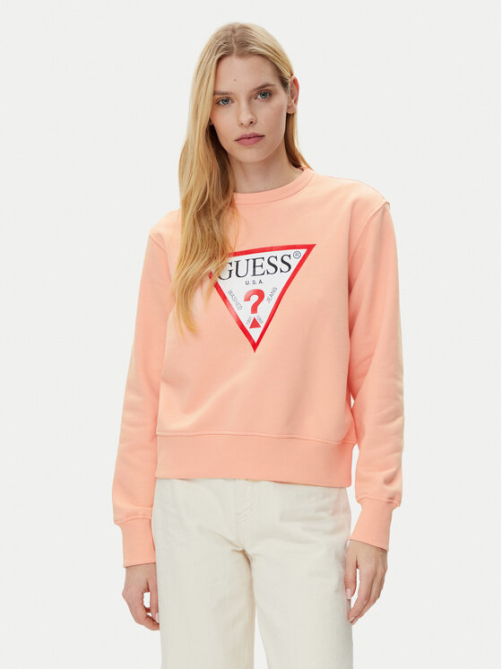 Guess Bluza W2YQ16 KBA11 Pomarańczowy Regular Fit