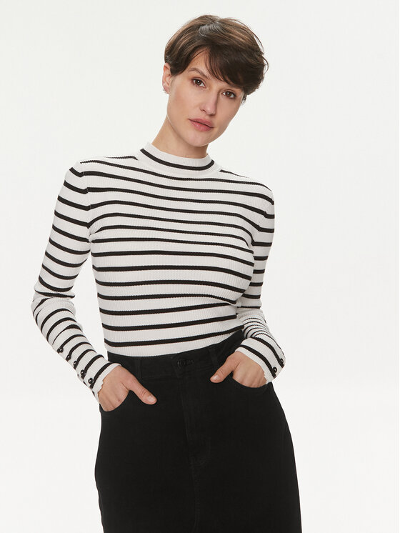 Morgan Sweter 241-MAG Biały Slim Fit