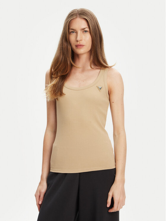 Guess Top V4YP06 K8RT2 Beżowy Regular Fit