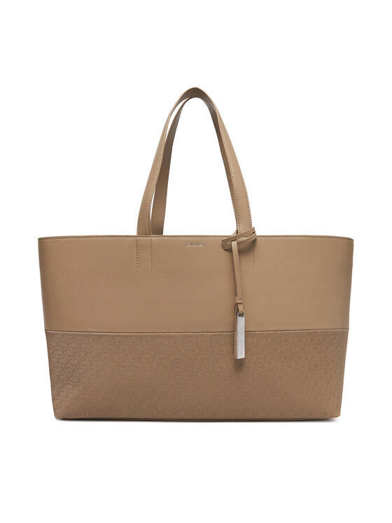 Calvin Klein Torebka Ck Mixmedia Shopper_Mono K60K613166 Beżowy