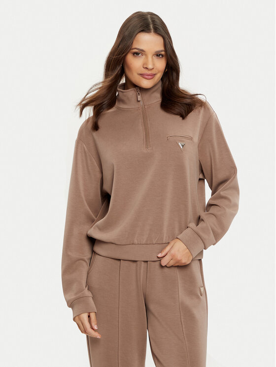 Guess Bluza V5RQ10 KCAY2 Brązowy Regular Fit