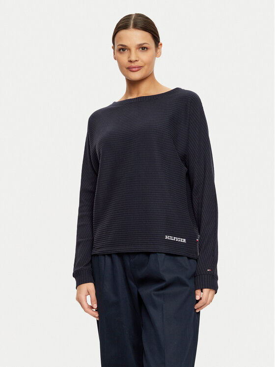 Tommy Hilfiger Bluza UW0UW05583 Granatowy Regular Fit